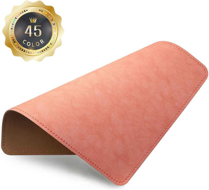 Round Leather Mouse Pad with Stitched Edge and Non-Slip Waterproof Microfiber Base, 9 x 9 Inches (Charcoal Black)