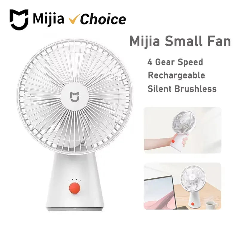 Rechargeable USB Mini Desk Fan - Portable Cordless Electric Cooling Solution for Students and Office Use