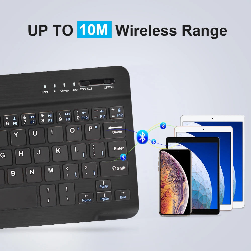 Rechargeable Mini Bluetooth Wireless Keyboard and Mouse Set for Phones and Tablets  Compatible with Android, iOS, Windows XP, and Laptops