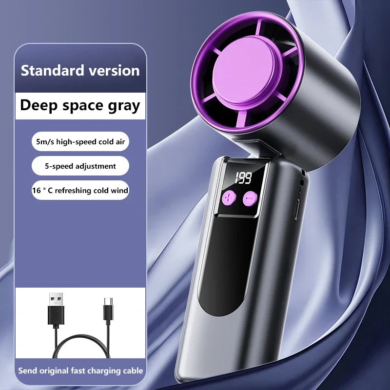 High-Speed Portable Cooling Fan with USB Charging and Digital Display