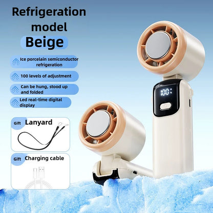 Rechargeable Portable Desk Fan with Ultra Quiet Operation and Strong Airflow, Foldable Handheld Design, 90° Adjustable USB Fan for Office and Travel Use