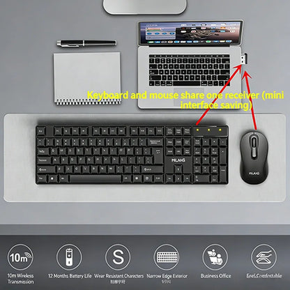 2.4GHz Wireless Keyboard and Mouse Set - Gaming Keyboard and Mouse Kit for Tablets, Android TV Boxes, Laptops, and PCs - Office Accessories