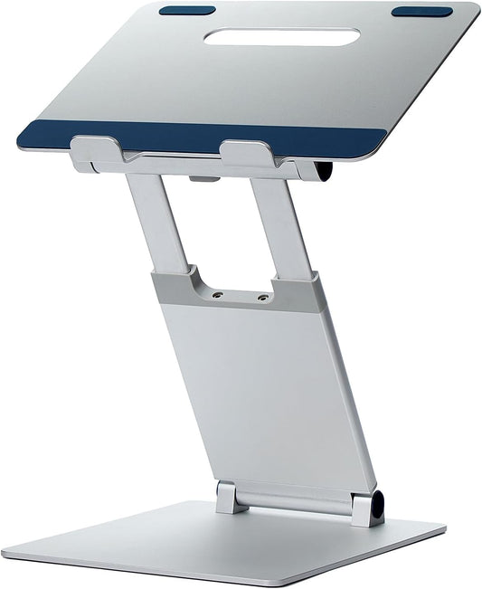 E3 Lift — Ergonomic Laptop Stand for Desk, Adjustable Height 2" to 20" — Laptop Riser Portable Laptop Stand for Laptop — Standing Desk Converter for Macbook 10"-17" Laptops (Blue)