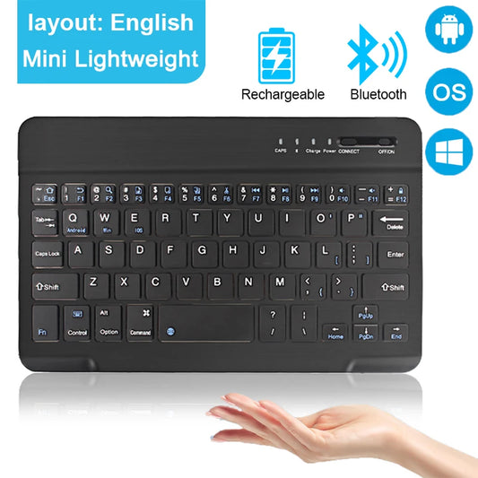 Rechargeable Mini Bluetooth Wireless Keyboard and Mouse Set for Phones and Tablets  Compatible with Android, iOS, Windows XP, and Laptops