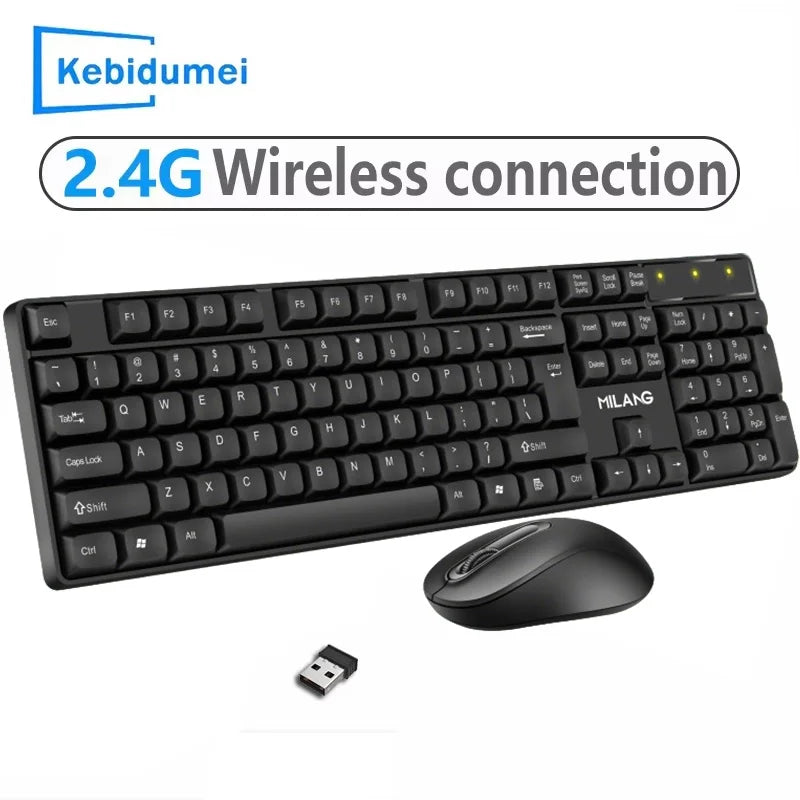 2.4GHz Wireless Keyboard and Mouse Set - Gaming Keyboard and Mouse Kit for Tablets, Android TV Boxes, Laptops, and PCs - Office Accessories