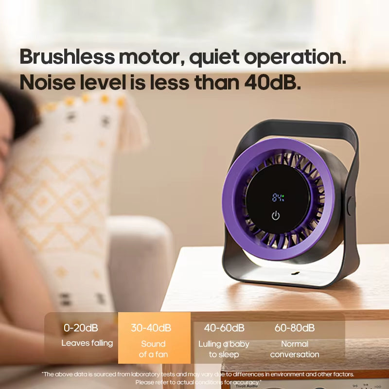 4000mAh Rechargeable Wall Fan - 100 Speed Adjustable Portable Desk Fan with Remote Control for Outdoor Cooling