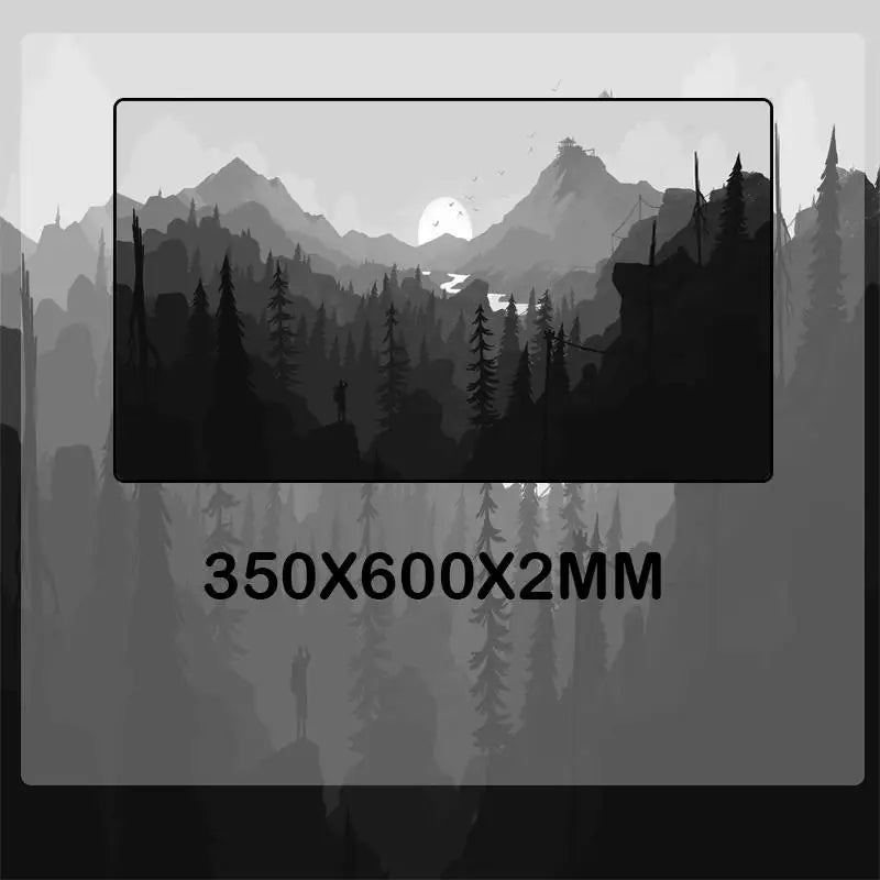 Extended Black Mountain Sunset Mouse Pad - Non-Slip Office Computer Mat