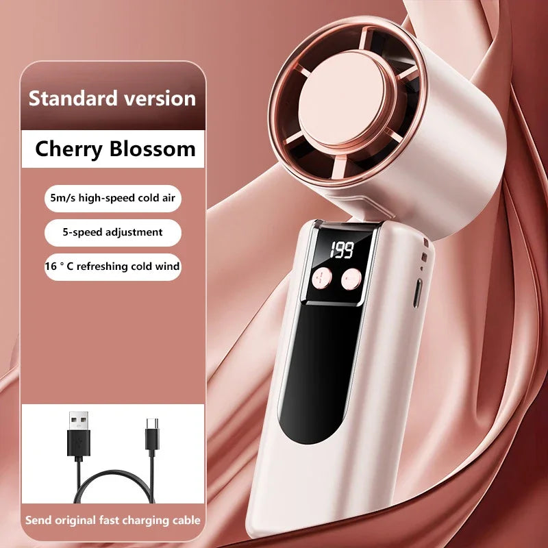 High-Speed Portable Cooling Fan with USB Charging and Digital Display