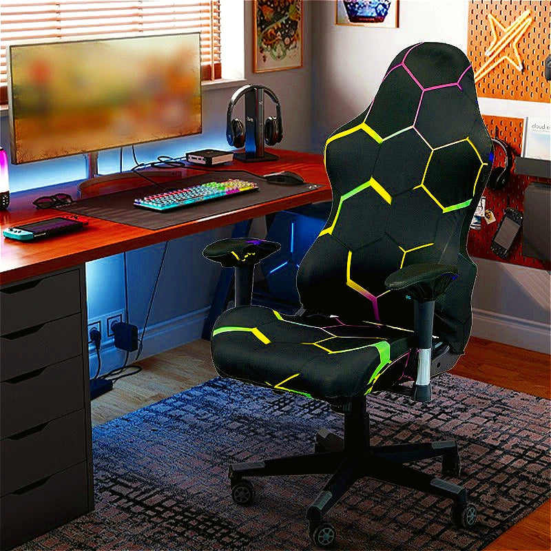 Universal Stretch Armchair Slipcovers for Office and Gaming Chairs - Soft Protective Covers for Rotating Lift Seats