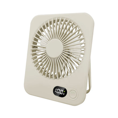 Rechargeable Mini Portable USB Desk Fan with 5 Speed Settings - Versatile Wall Mount and Hanging Design for Office, Camping, and Student Use