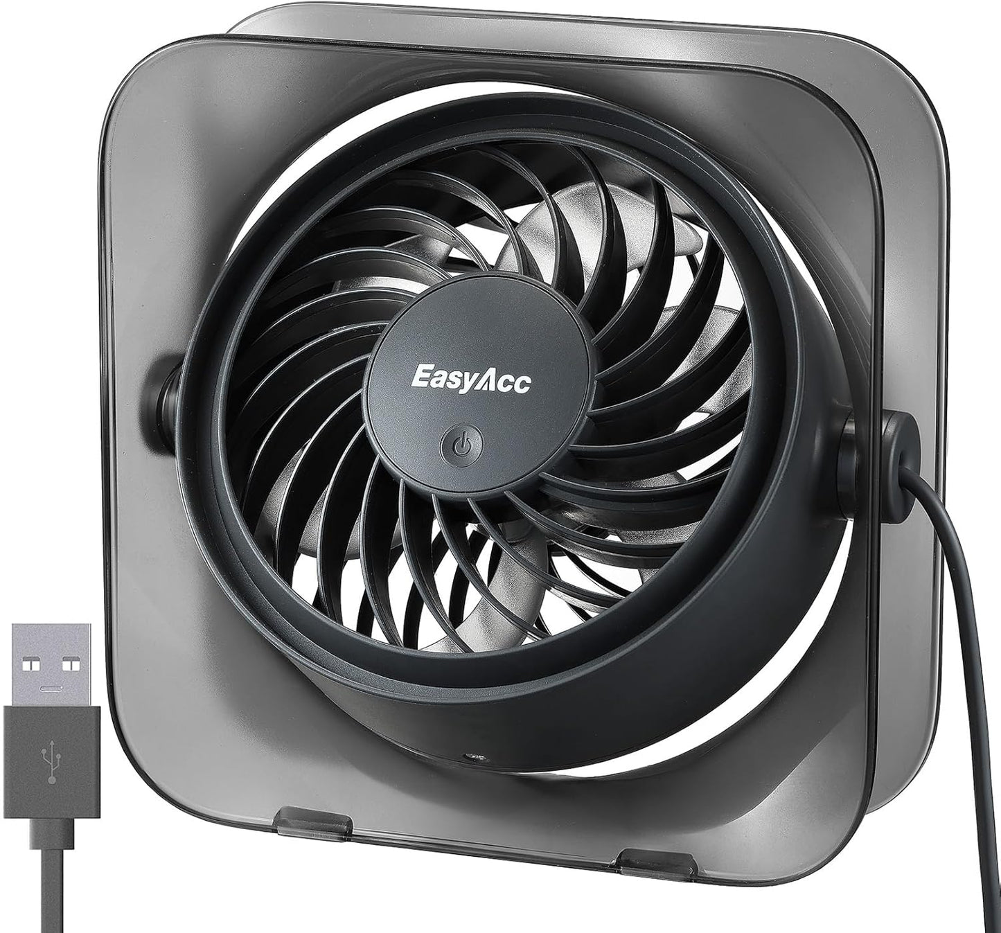USB Small Desk Fan, Fan for Slumber Pod Long Cable 5Ft, Turbo Powerful Airflow, 3 Speeds Portable Mini Desk Travel USB Fan for Sleeping Cruise Ship Dorm Bedroom Office Airplanes (No Battery)