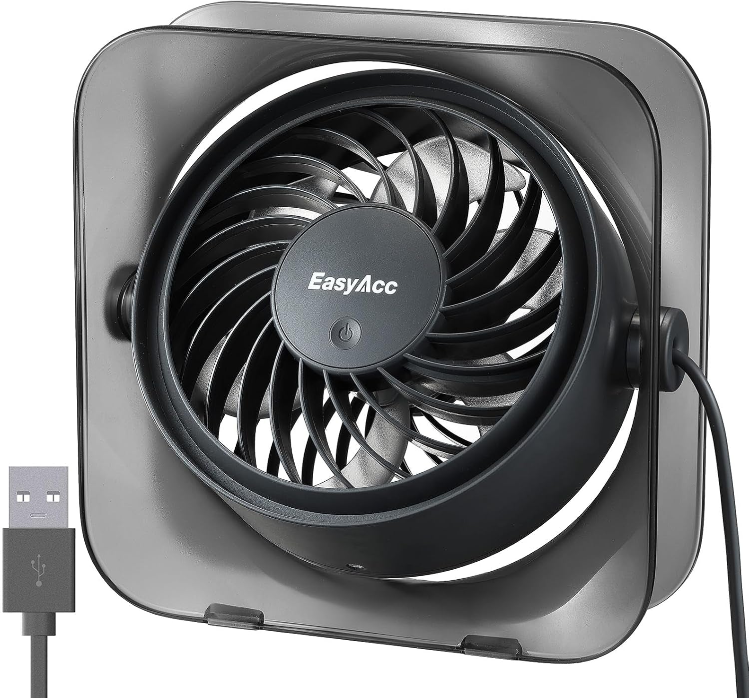 USB Small Desk Fan, Fan for Slumber Pod Long Cable 5Ft, Turbo Powerful Airflow, 3 Speeds Portable Mini Desk Travel USB Fan for Sleeping Cruise Ship Dorm Bedroom Office Airplanes (No Battery)