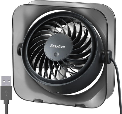 USB Small Desk Fan, Fan for Slumber Pod Long Cable 5Ft, Turbo Powerful Airflow, 3 Speeds Portable Mini Desk Travel USB Fan for Sleeping Cruise Ship Dorm Bedroom Office Airplanes (No Battery)
