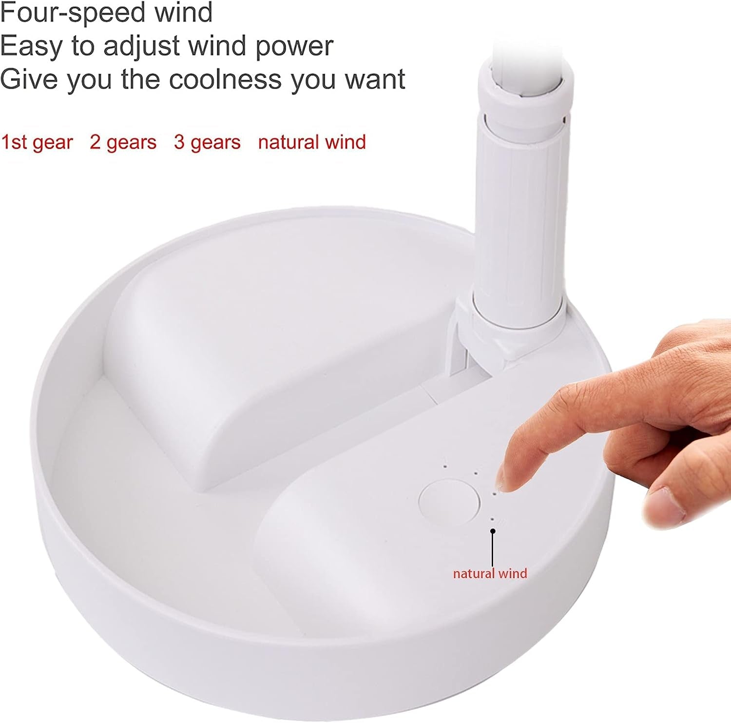 Portable Desk Fan,Foldable Fan Pedestal Stand Floor Fan with Remote Controller Adjustable Height from 14.2'' to 39'', 4 Speeds, 7200Mah Rechargeable Telescopic USB Charging