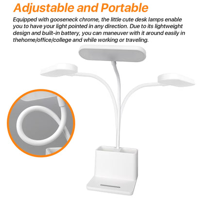 Led Desk Lamp for an Office in Home with Pen and Phone Hold - 3 Modes Dimable LED Table Lamp with USB Port