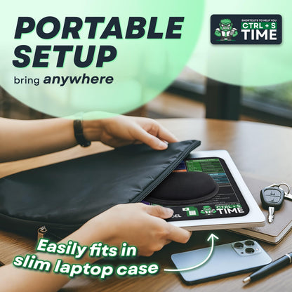 Excel Shortcuts Desk Pad - Portable Non-Slip Mouse Pad with Spreadsheet Formulas - Office Keyboard Mat [12” X 10”]