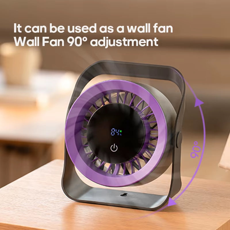 4000mAh Rechargeable Wall Fan - 100 Speed Adjustable Portable Desk Fan with Remote Control for Outdoor Cooling