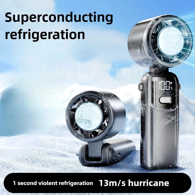 Rechargeable Portable Desk Fan with Ultra Quiet Operation and Strong Airflow, Foldable Handheld Design, 90° Adjustable USB Fan for Office and Travel Use