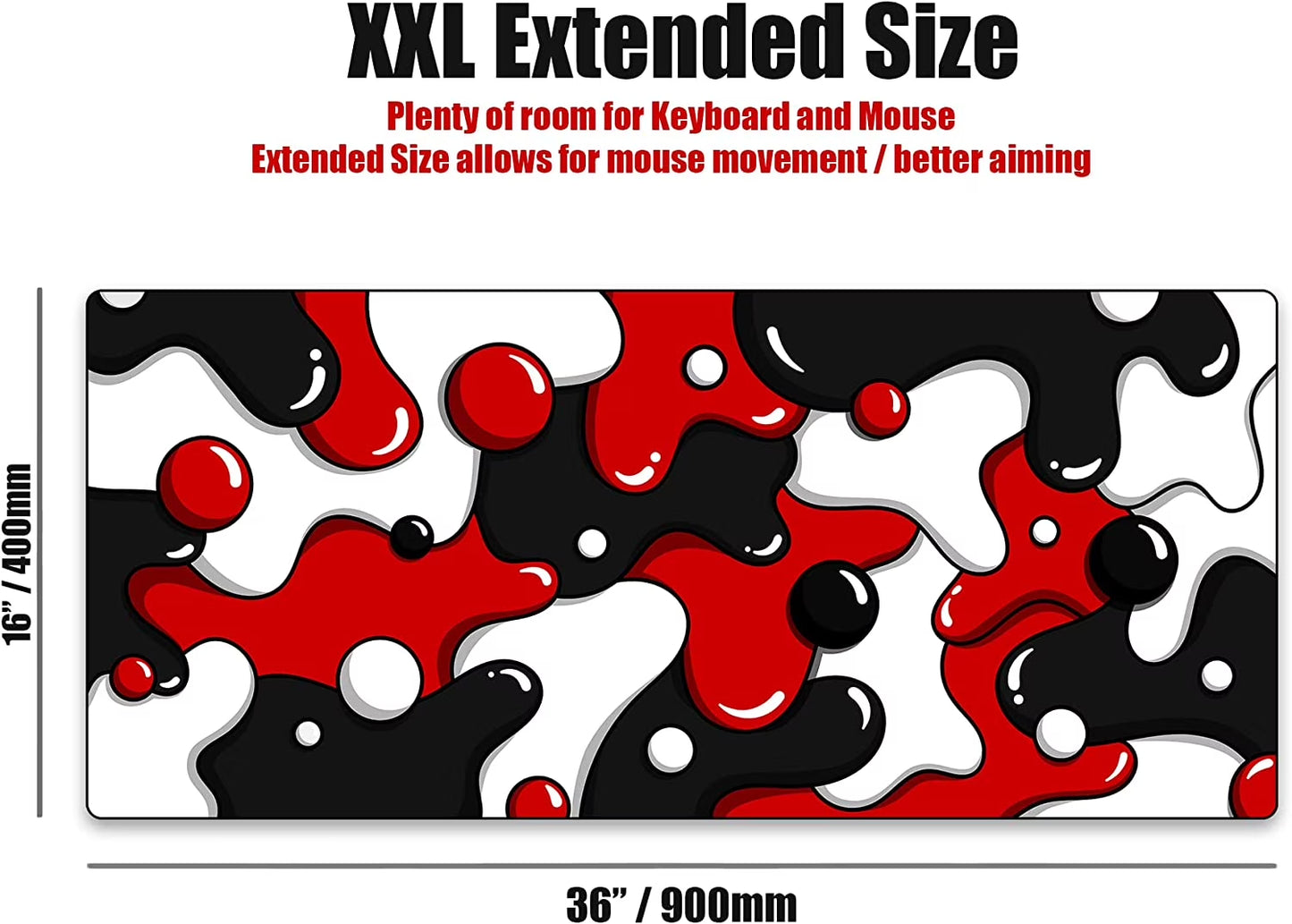 Large XXL Gaming Mouse Pad - Thick Artisan Desk Mat for Keyboard (Darth Drip)
