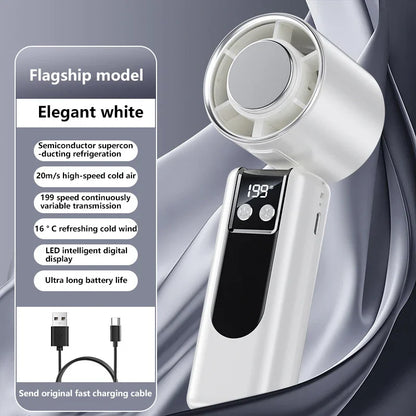 High-Speed Portable Cooling Fan with USB Charging and Digital Display