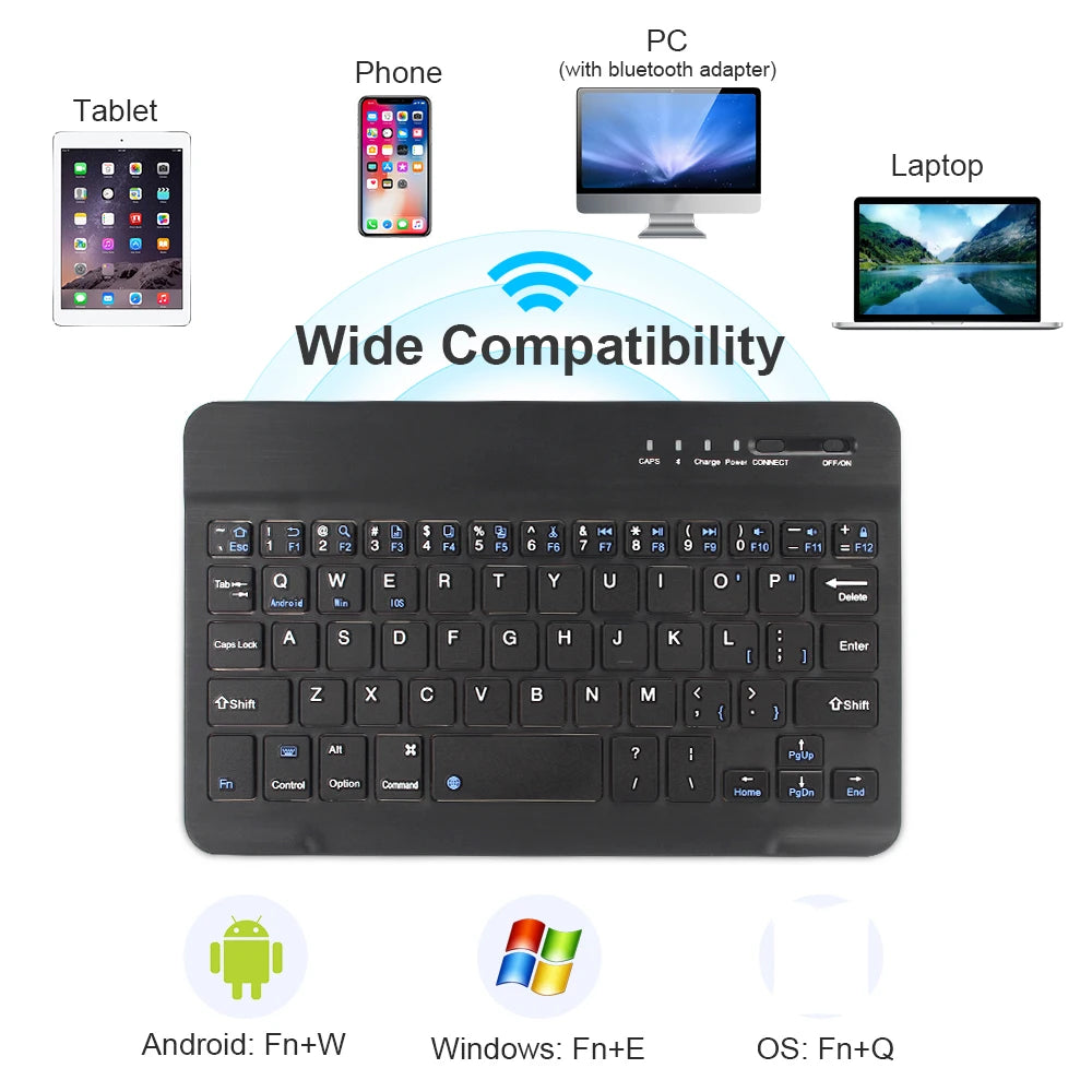 Rechargeable Mini Bluetooth Wireless Keyboard and Mouse Set for Phones and Tablets  Compatible with Android, iOS, Windows XP, and Laptops